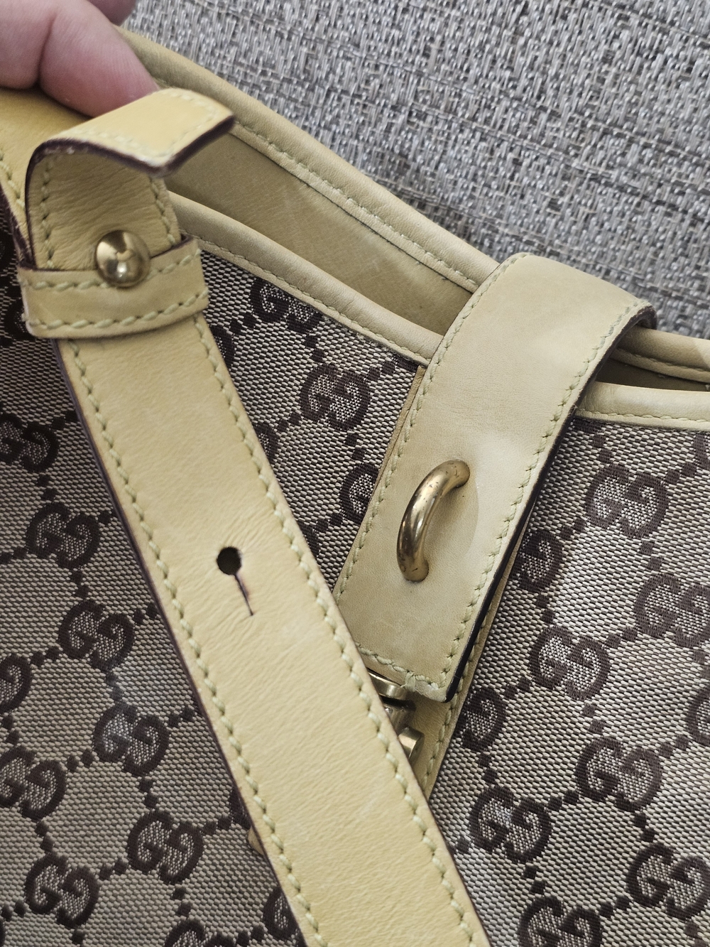 GUCCI Vintage GG Monogram Canvas Jackie Shoulder Bag W COA - Picture 5 of 9
